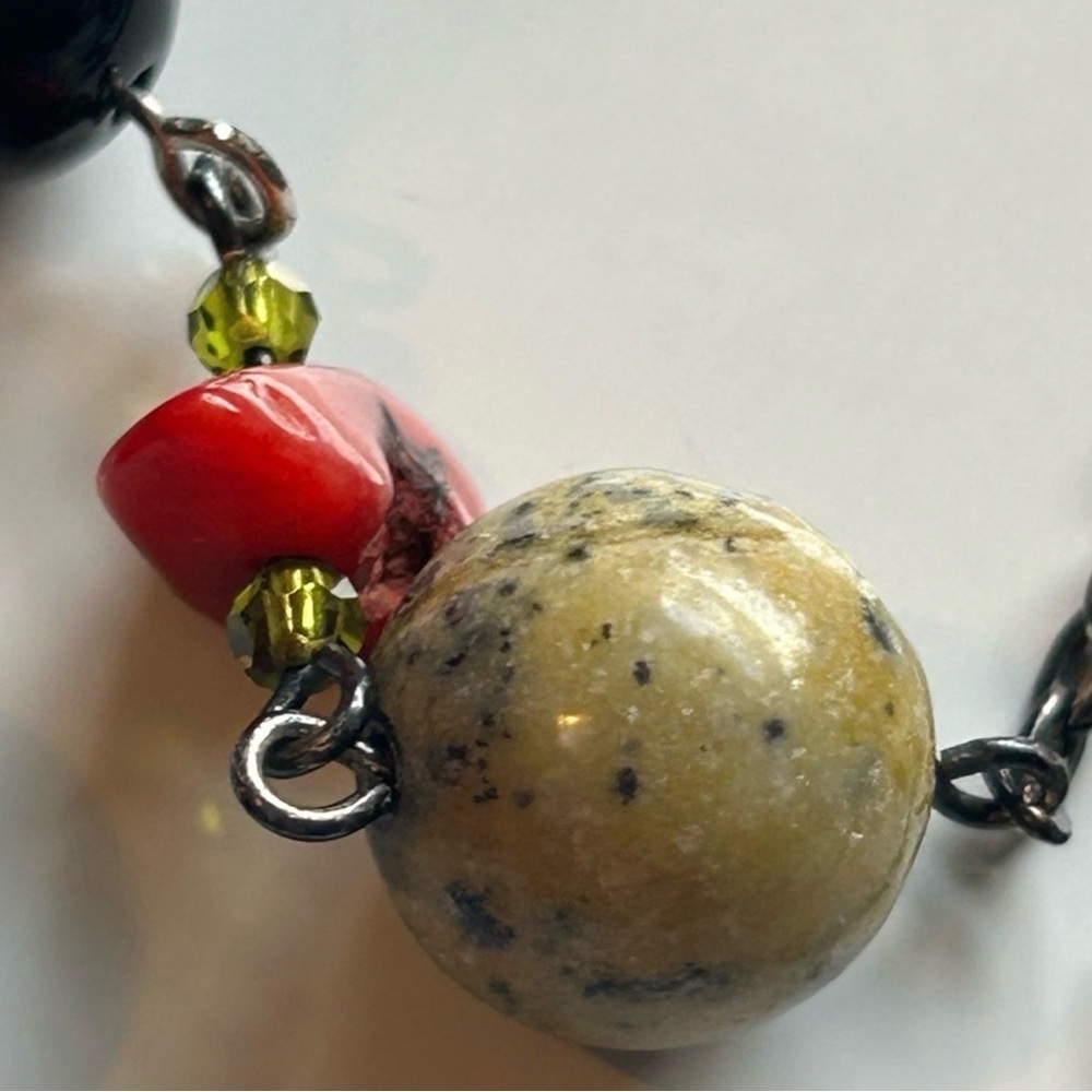 Emily Ray Sterling Silver Artisan Beaded Y Necklace 925 Gemstone Crystal Lariat - Picture 4 of 9